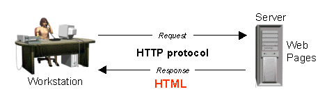 Web Enabling uses a browser and returns HTML